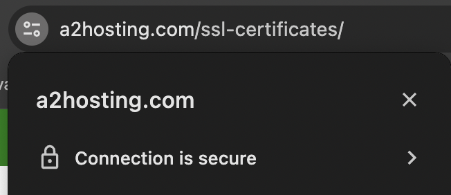 Screenshot of SSL certificate