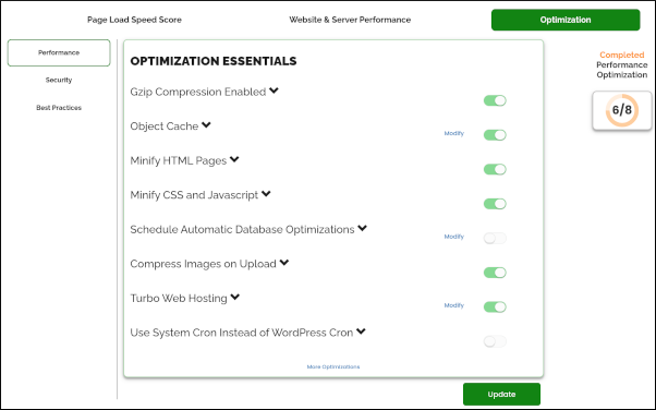 A2 Optimized - Optimization tab