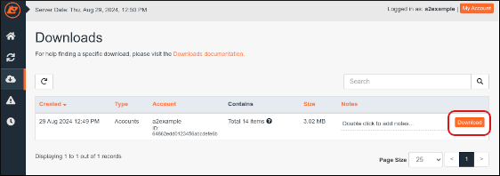 JetBackup - Downloads - Download button