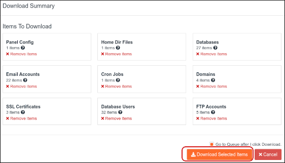 JetBackup - Download Summary