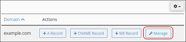 cPanel - Domains - Zone Editor - Manage domain