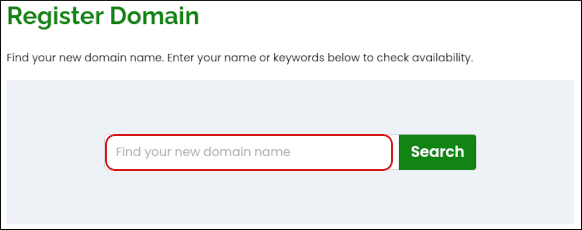 Customer Portal - Domains - Find your new domain name