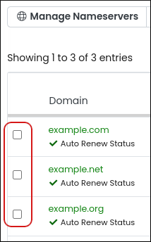 Customer Portal - Domains - Multiple select