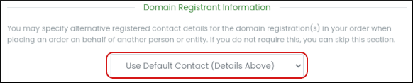 Customer Portal - Domains - Registrant Information