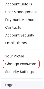 Customer Portal - Change Password