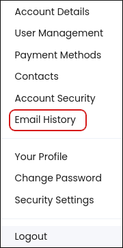 Customer Portal - Email History