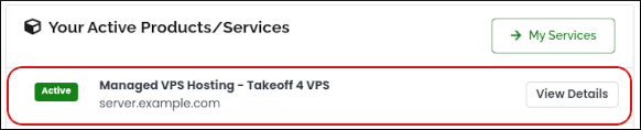 Customer Portal - Managed VPS - Your Active Products / Services