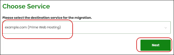 Customer Portal - Migration Request - Choose Service