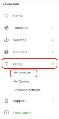 Customer Portal - Billing - My invoices