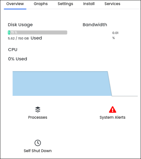 Customer Portal - Unmanaged VPS - Overview tab