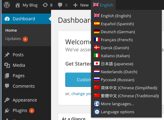 wordpress add language switcher to menu