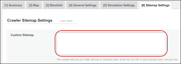 WordPress - LiteSpeed Cache - Custom Sitemap text box