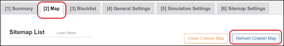 WordPress - LiteSpeed Cache - Map tab - Refresh Crawler Map