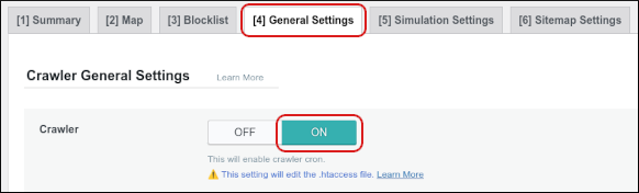 WordPress - LiteSpeed Cache - General Settings - Crawler slider