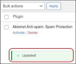 WordPress - Plugin updated notification